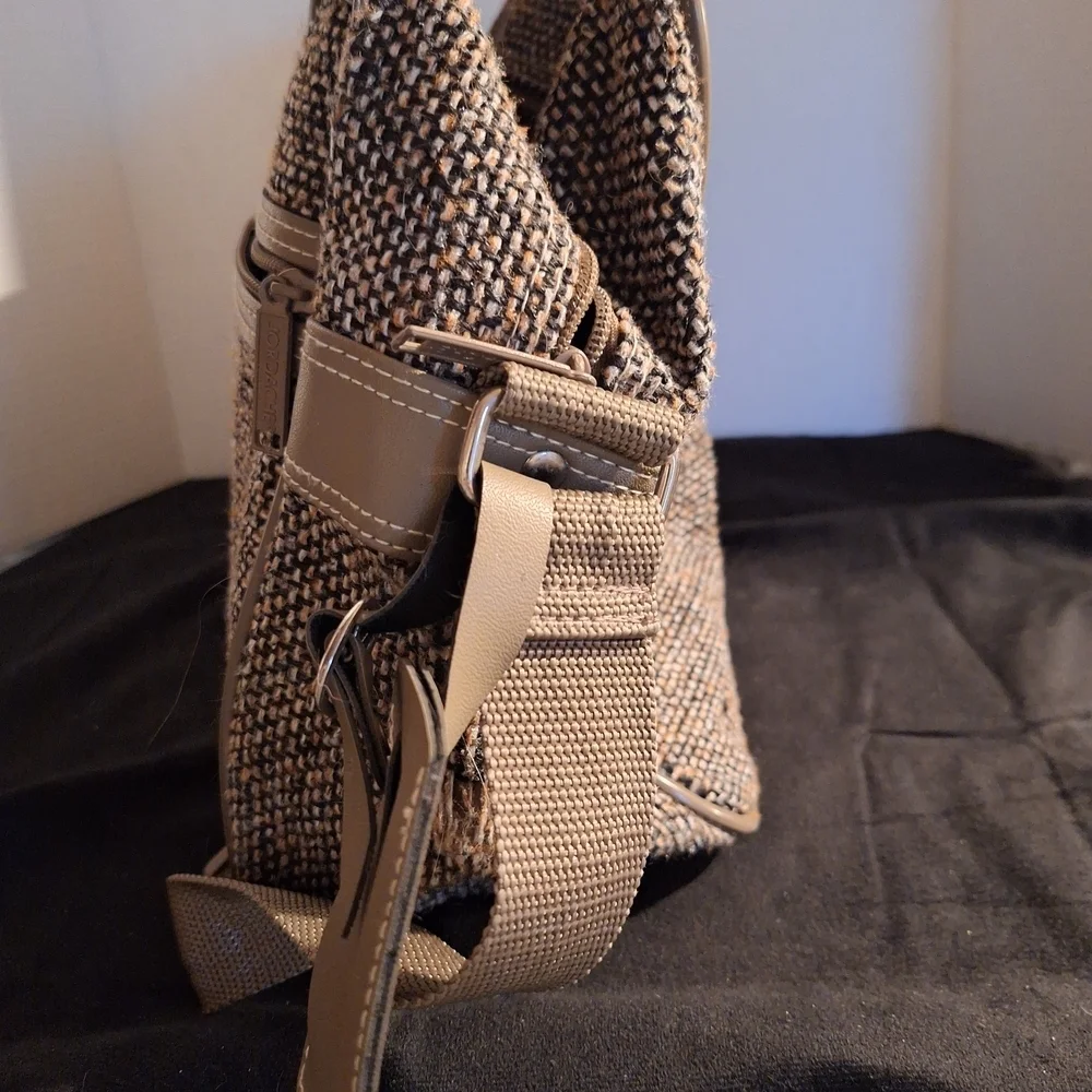 Jordache Textured Brown and Tan Messenger Bag